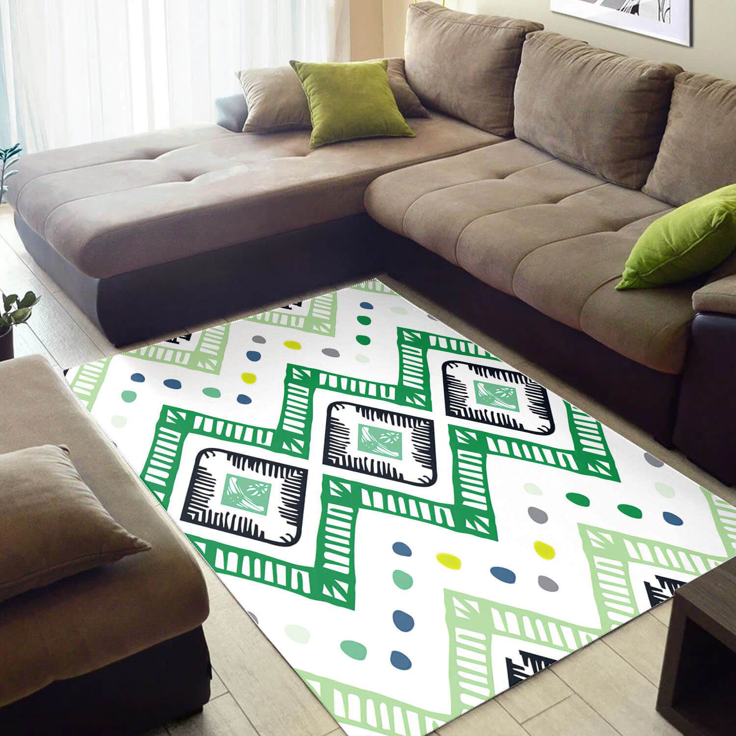 Nice African Afrocentric Pattern Art Themed Carpet Inspired Home Rectangle Rug