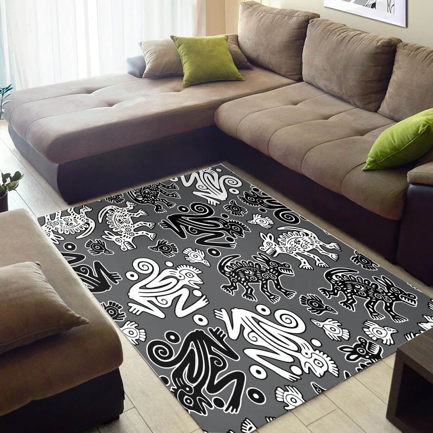 Nice African Amazing Themed Ethnic Seamless Pattern Design Floor House Rectangle Rug