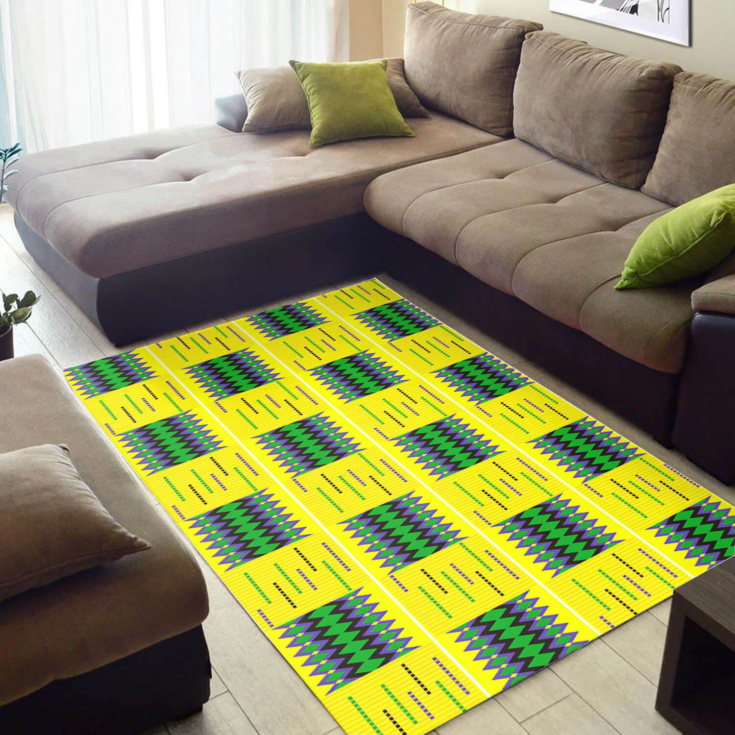 Nice African American Afrocentric Seamless Pattern Themed Room Rectangle Rug