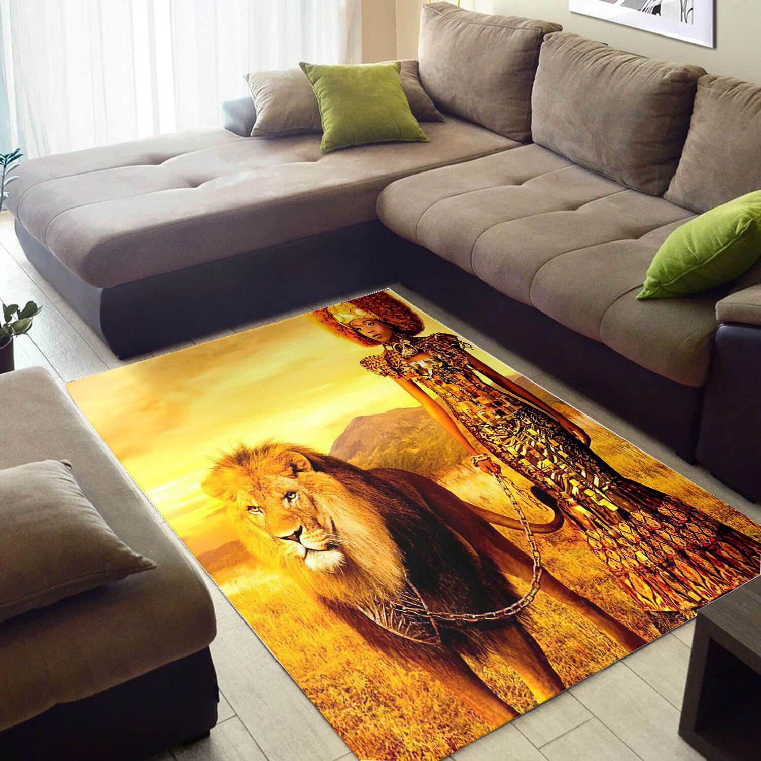 Nice African American Beautiful Afro Girl Design Floor Carpet Room Rectangle Rug