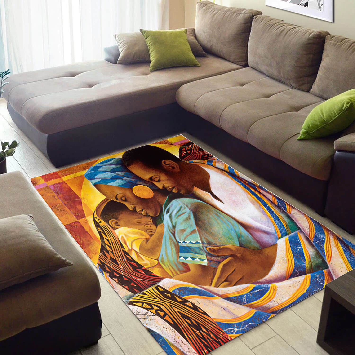 Nice African American Beautiful Black Art Lady Style Carpet Inspired Living Room Rectangle Rug