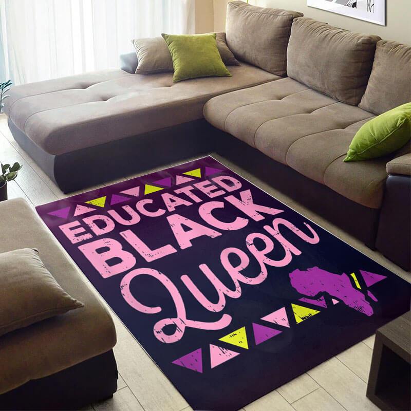 Nice African American Beautiful Print Girl Educated Black Queen Carpet Themed Home Rectangle Rug