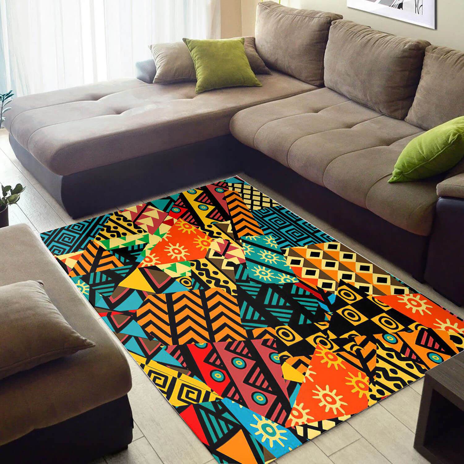 Nice African American Colorful Black Art Afrocentric Large Inspired Living Room Rectangle Rug
