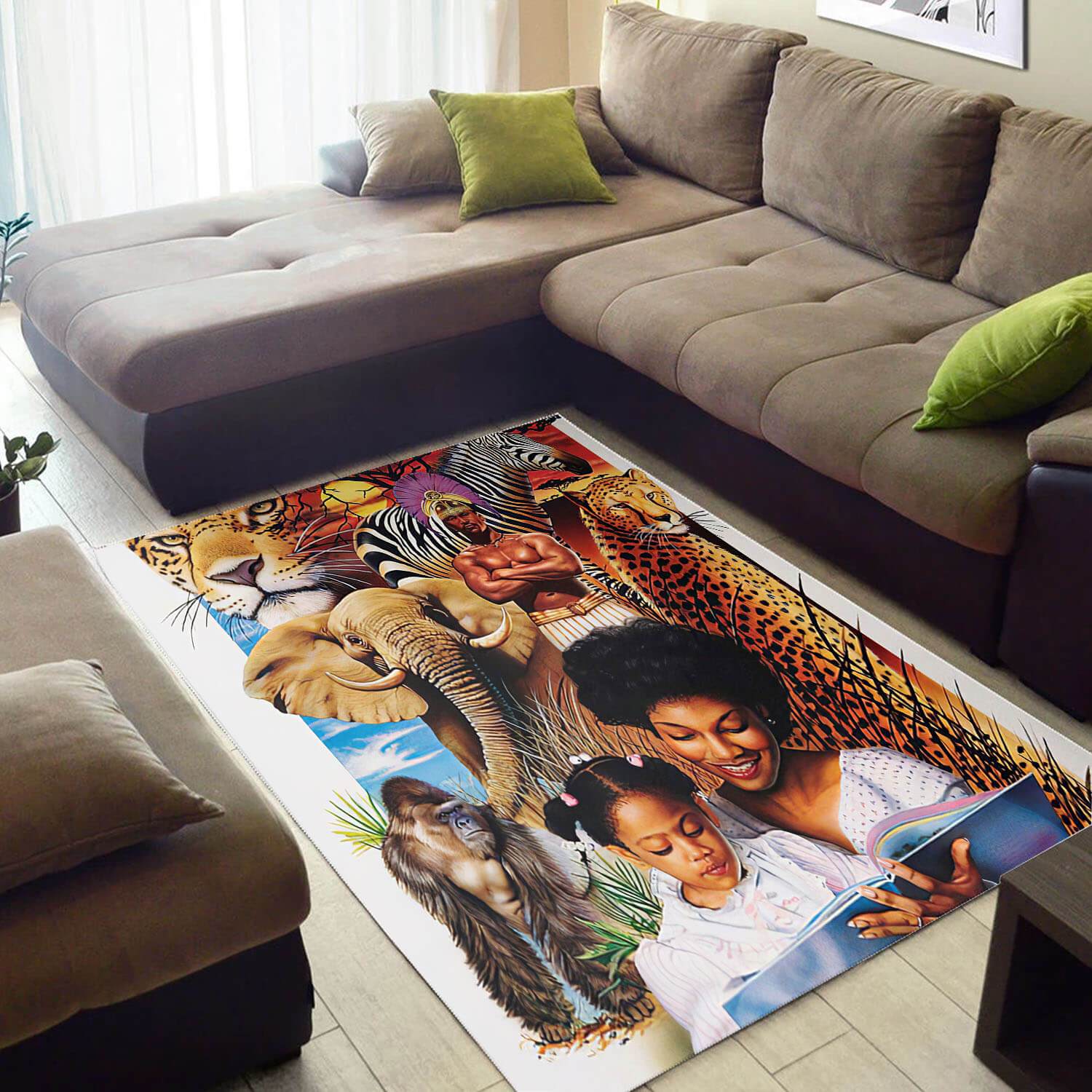 Nice African American Fancy Lady Style Area Inspired Living Room Rectangle Rug
