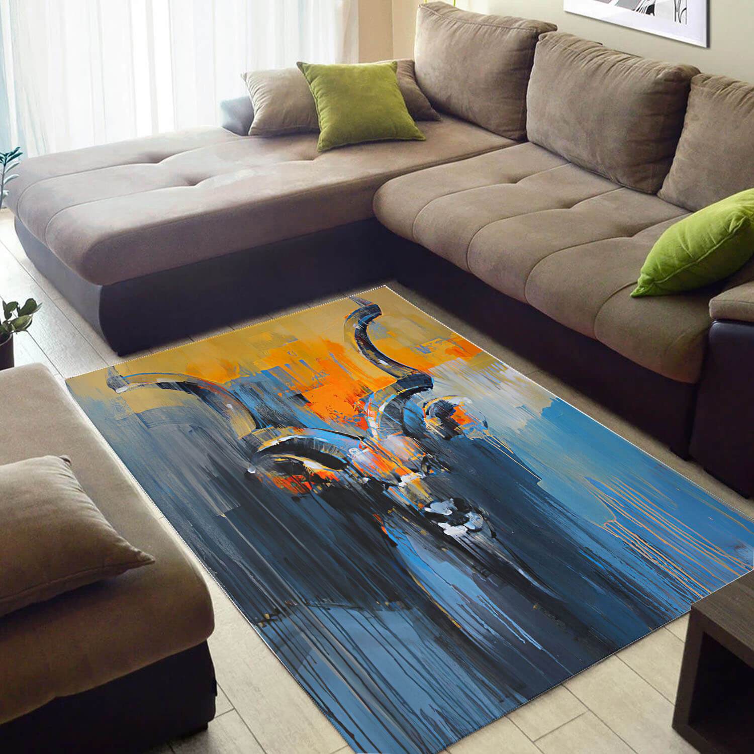 Nice African American Perfect Themed Wildlife Animals Carpet Room Rectangle Rug