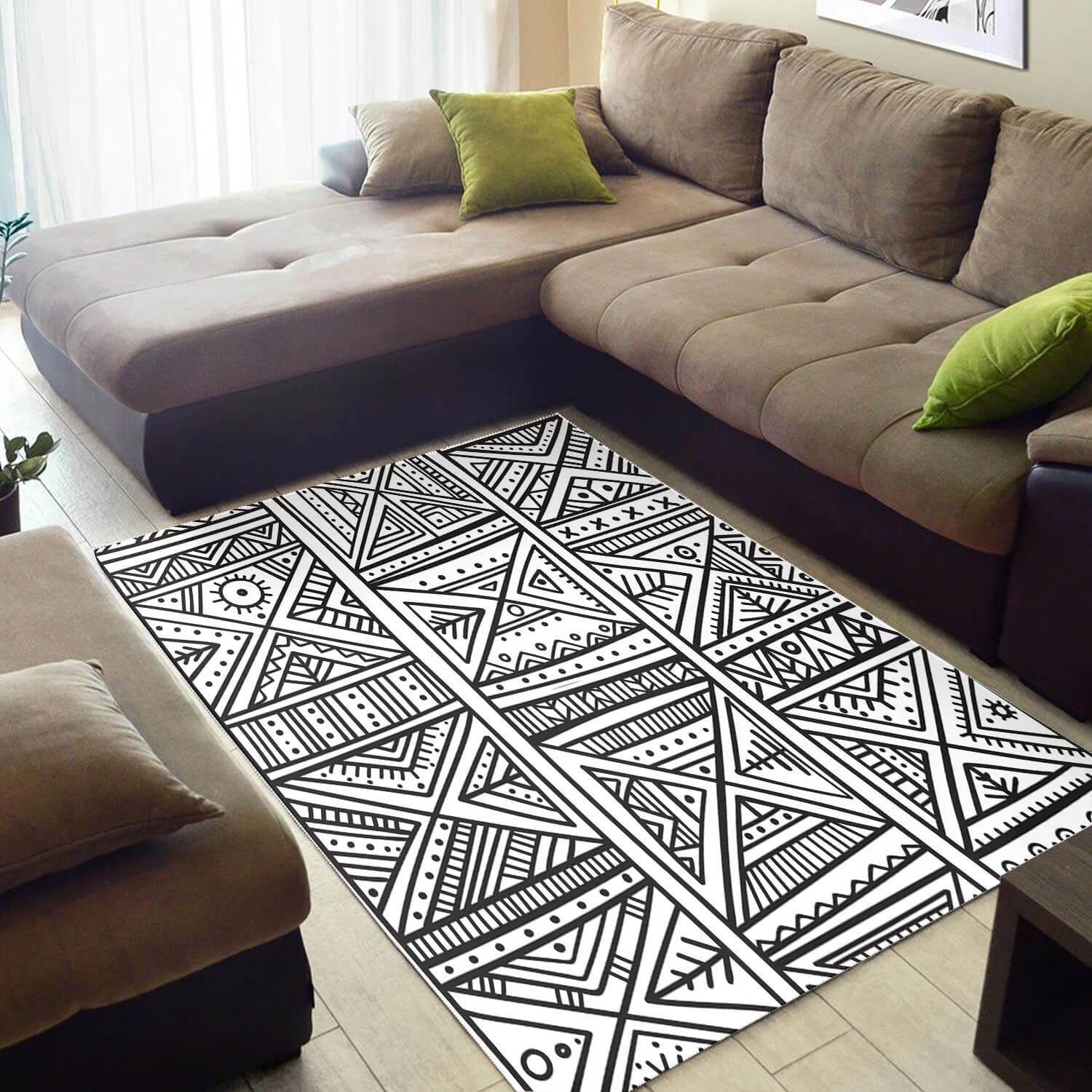 Nice African American Vintage Print Ethnic Seamless Pattern Themed Living Room Rectangle Rug