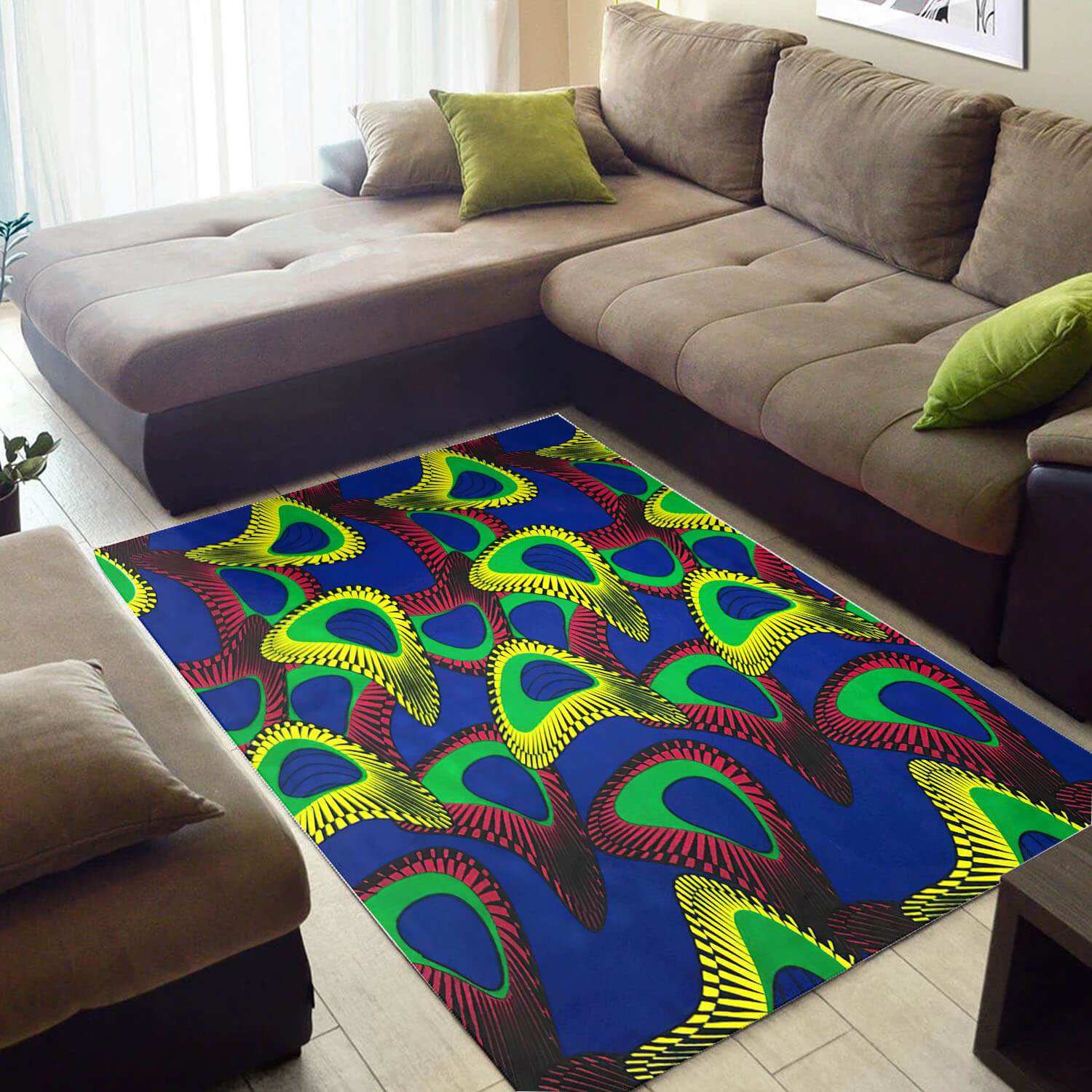 Nice African Attractive Afro American Afrocentric Art Style Carpet Inspired Living Room Rectangle Rug