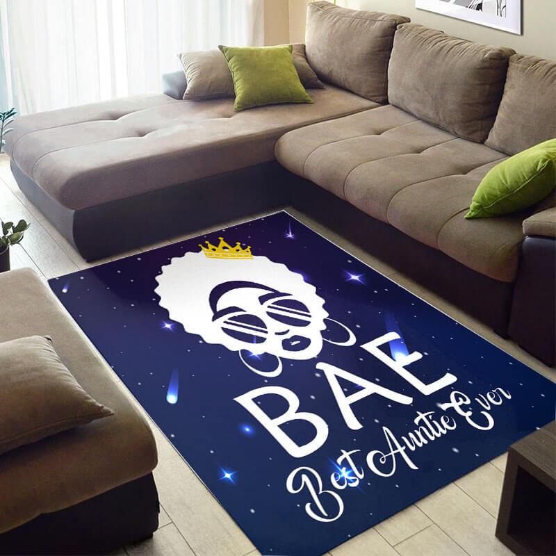 Nice African Beautiful Afro American Black Girl Best Auntie Ever Design Floor Carpet Style Rectangle Rug
