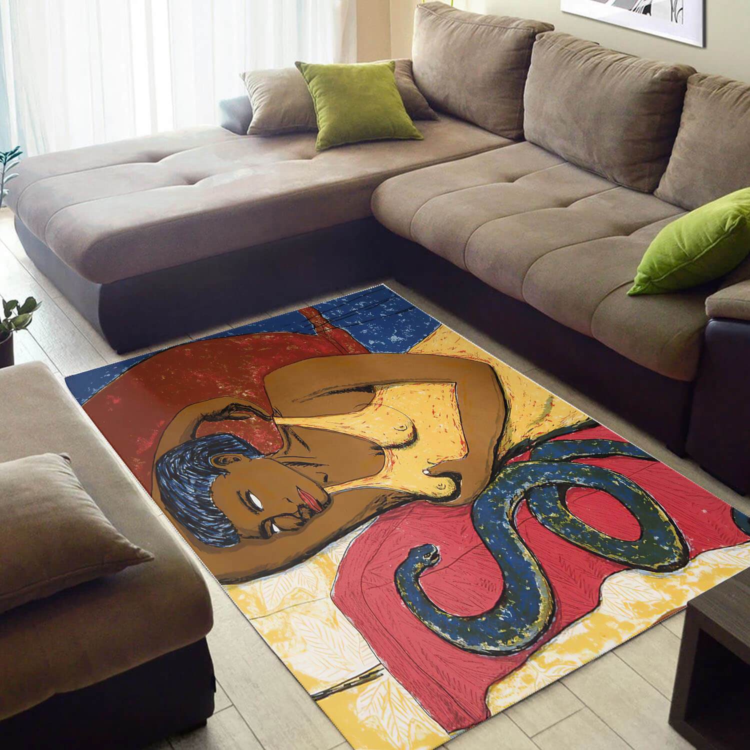 Nice African Beautiful American Art Afro Girl Style Floor Room Rectangle Rug