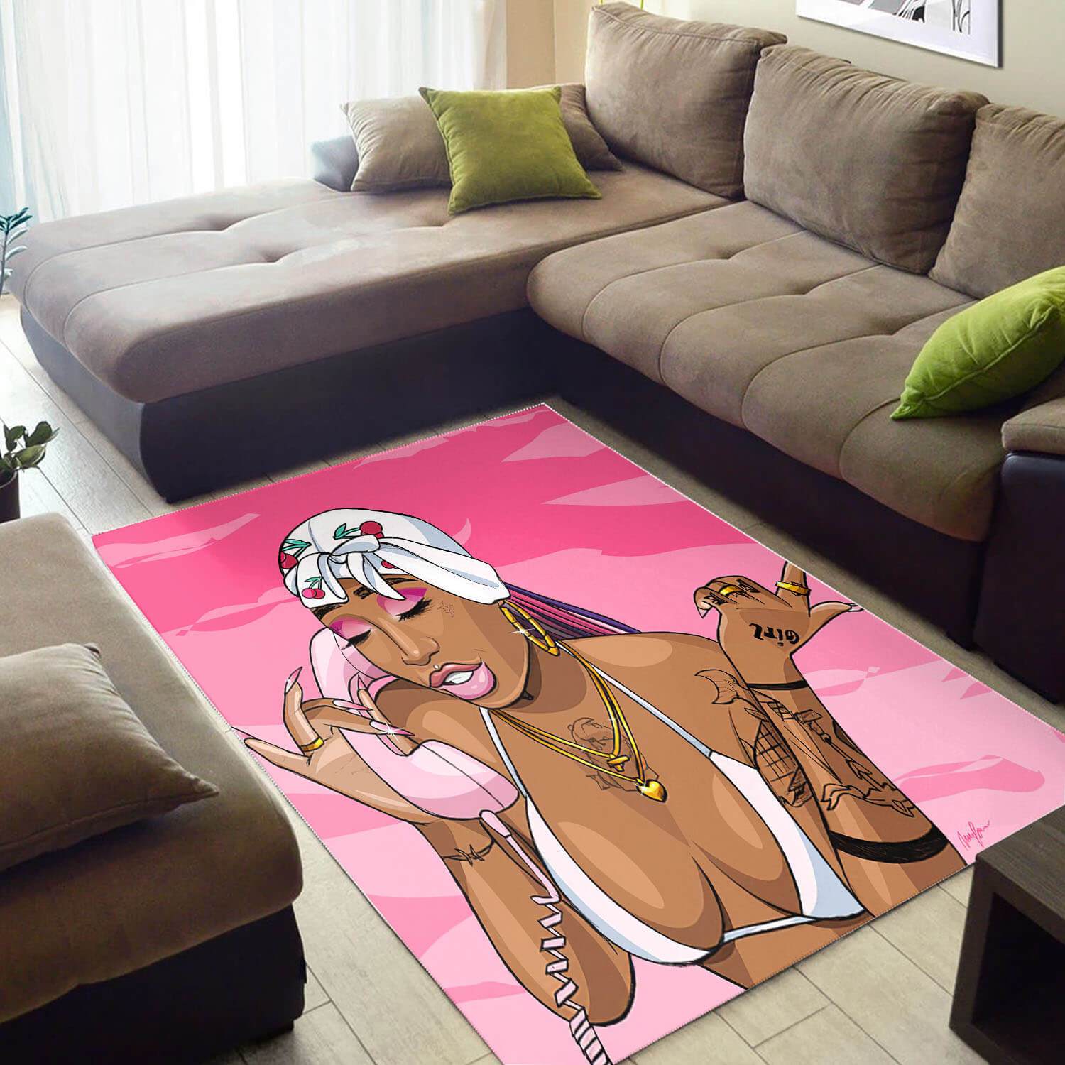 Nice African Beautiful American Black Art Melanin Woman Style Carpet Themed Home Rectangle Rug