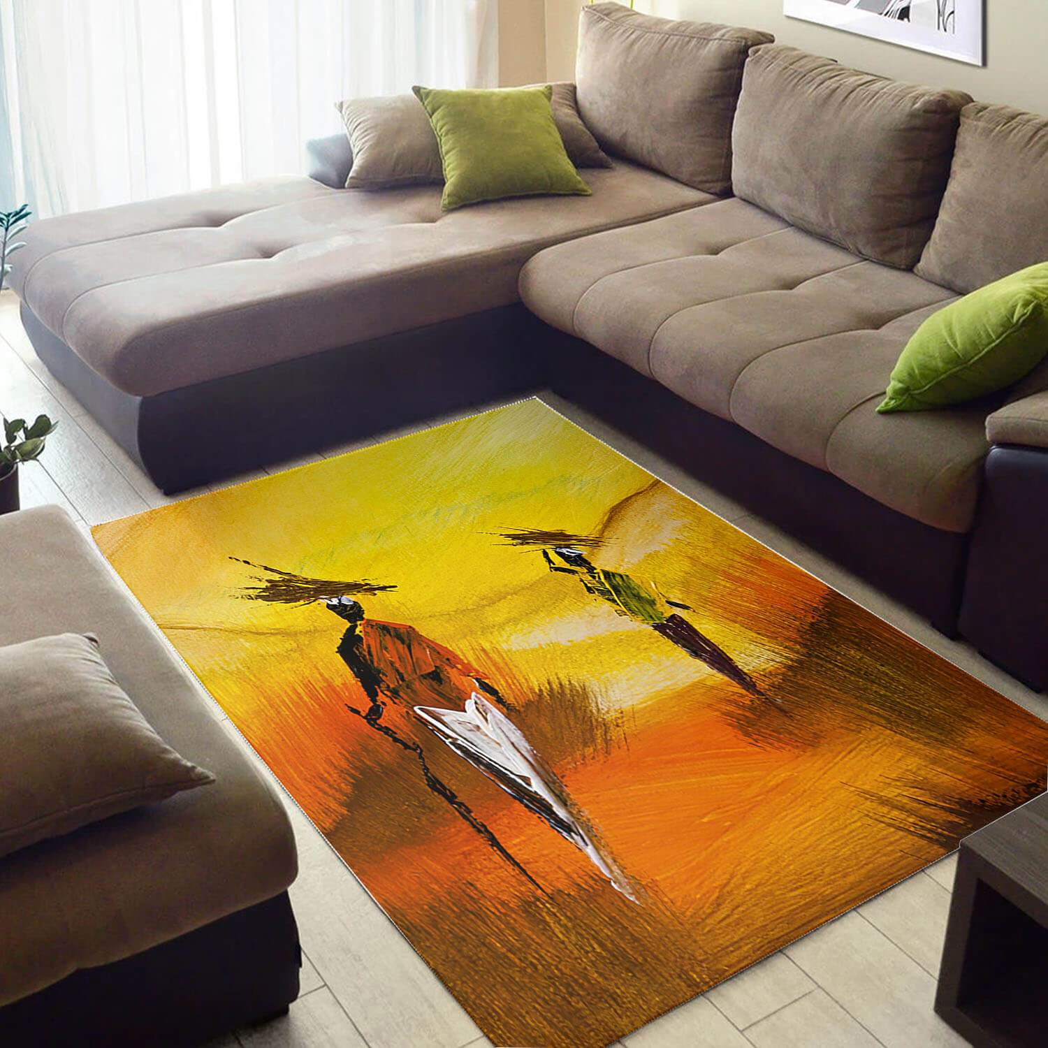 Nice African Beautiful Inspired Lady Style Carpet Living Room Rectangle Rug