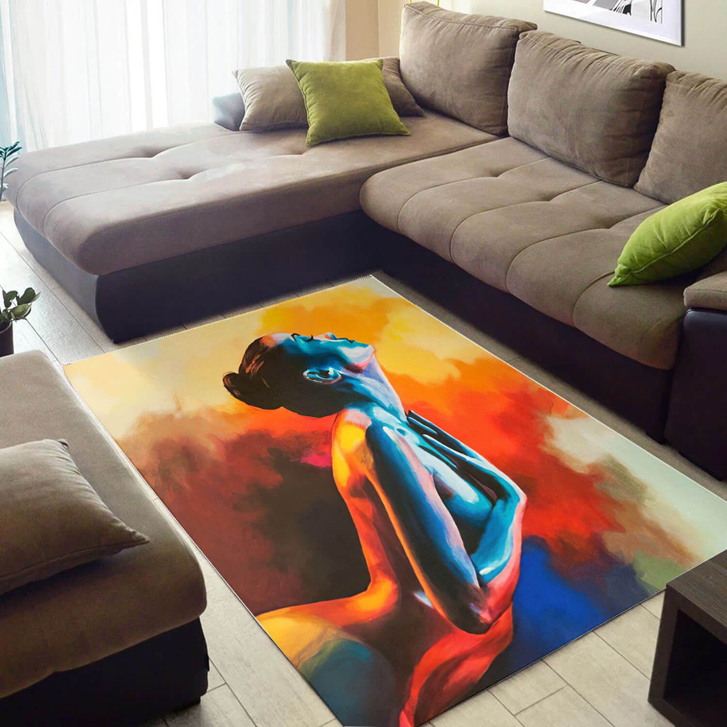 Nice African Beautiful Inspired Woman Carpet Home Rectangle Rug