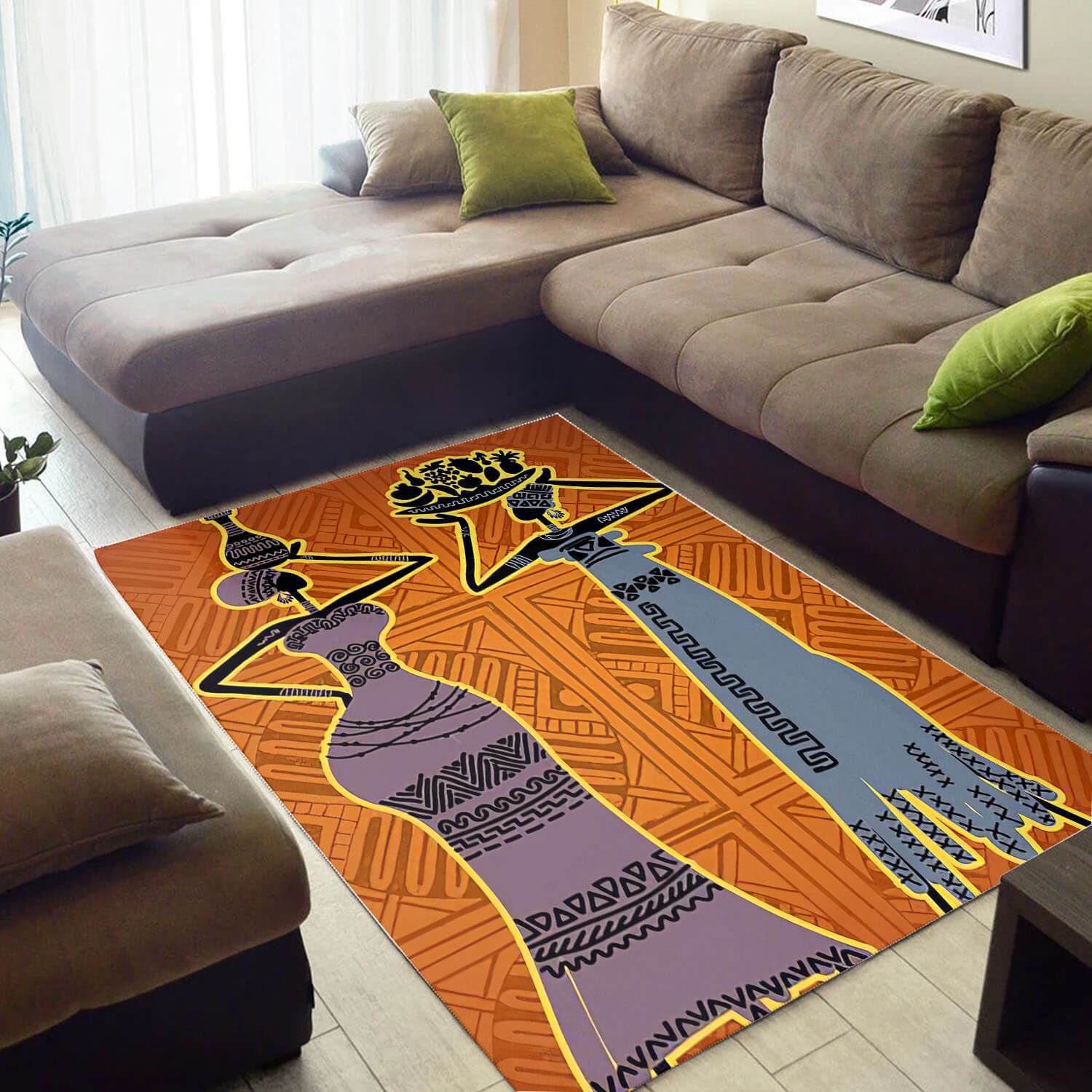 Nice African Cute Afrocentric Melanin Afro Girl Style Carpet Living Room Rectangle Rug