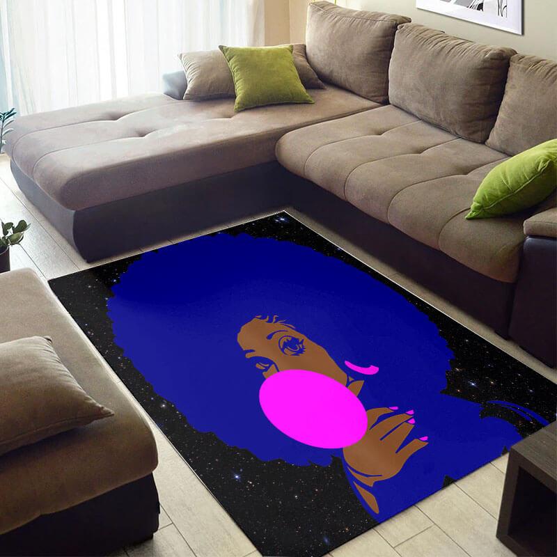 Nice African Cute Style Melanin Girl Carpet Inspired Home Rectangle Rug
