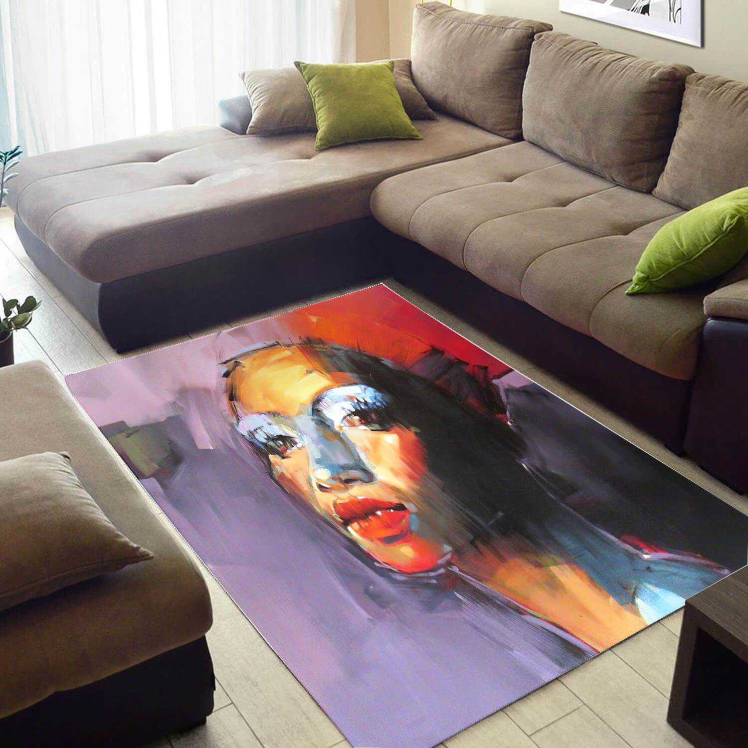Nice African Fancy Inspired Black Girl Style Floor Themed Home Rectangle Rug