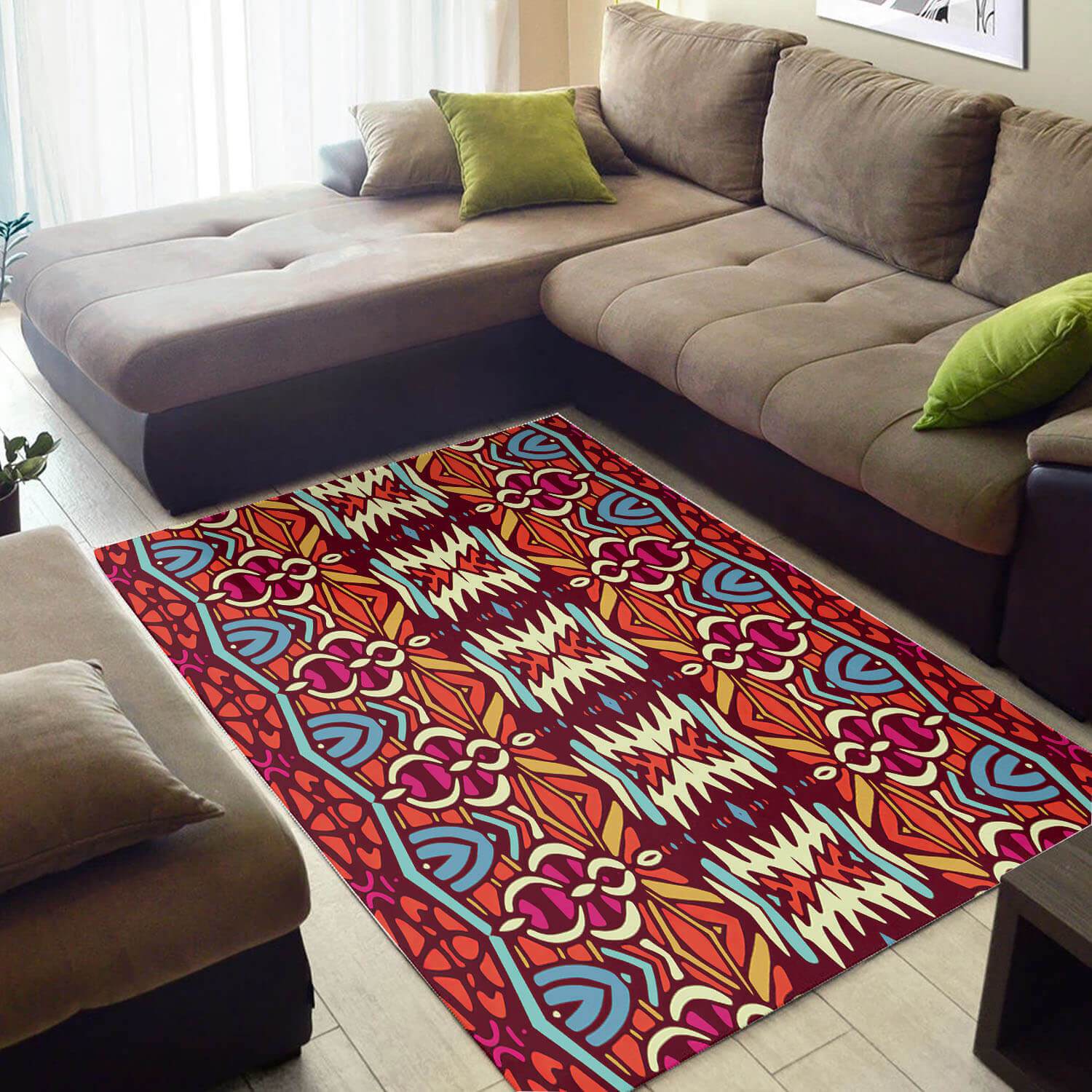 Nice African Holiday Style Seamless Pattern Floor Themed Home Rectangle Rug