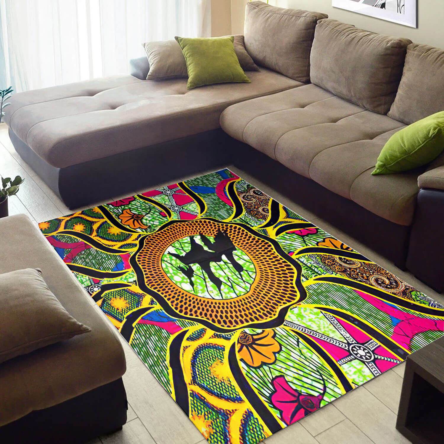 Nice African Perfect Natural Hair Seamless Pattern Large Living Room Rectangle Rug