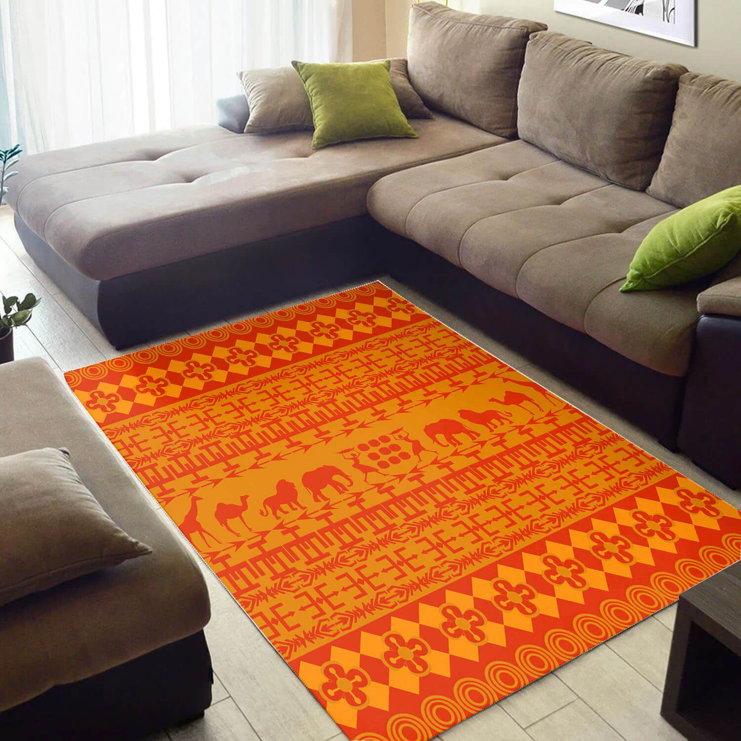 Nice African Style Amazing Seamless Pattern Large Room Rectangle Rug