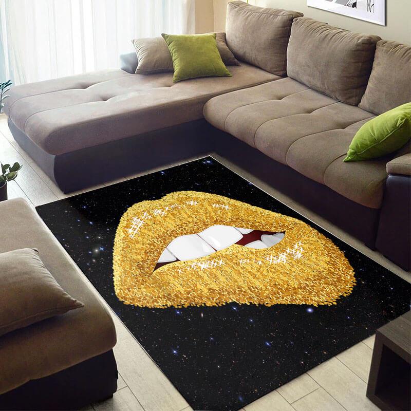 Nice African Style Beautiful American Black Art Queen Lips Themed Carpet House Rectangle Rug