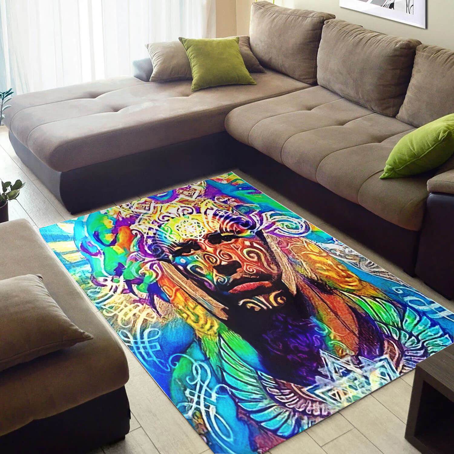 Nice African Style Cute Afro Woman Large House Rectangle Rug