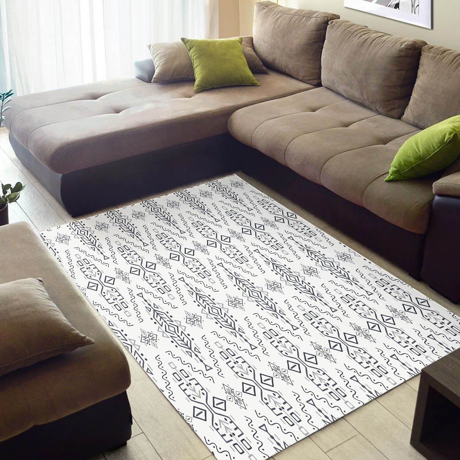 Nice African Style Ethnic Seamless Pattern Themed Living Room Rectangle Rug