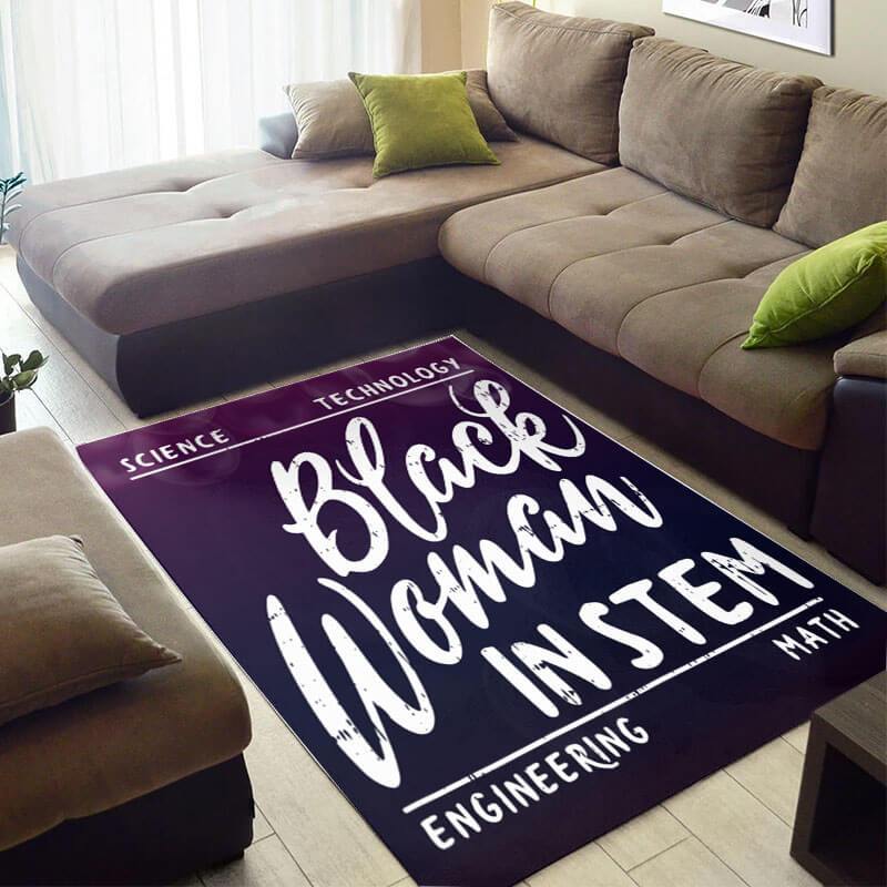 Nice African Style Fancy Afro American Girl Black Woman In Stem Design Floor Carpet Inspired Living Room Rectangle Rug