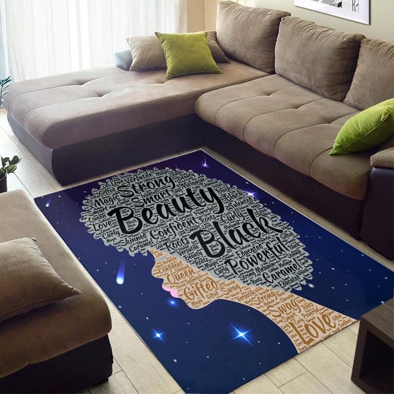Nice African Style Pretty Print Melanin Girl Carpet Living Room Rectangle Rug