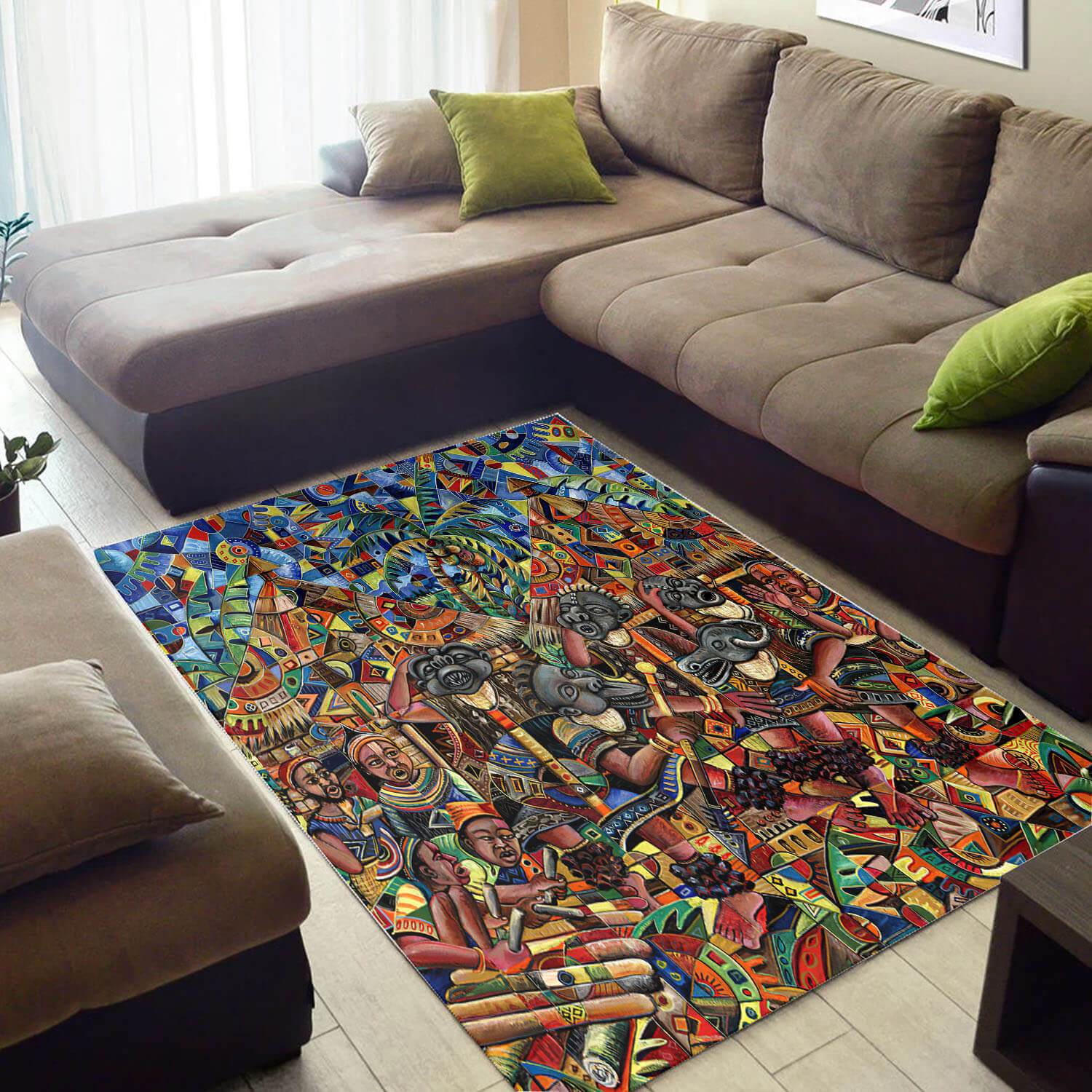 Nice African Unique Black History Month Afrocentric Art Large House Rectangle Rug