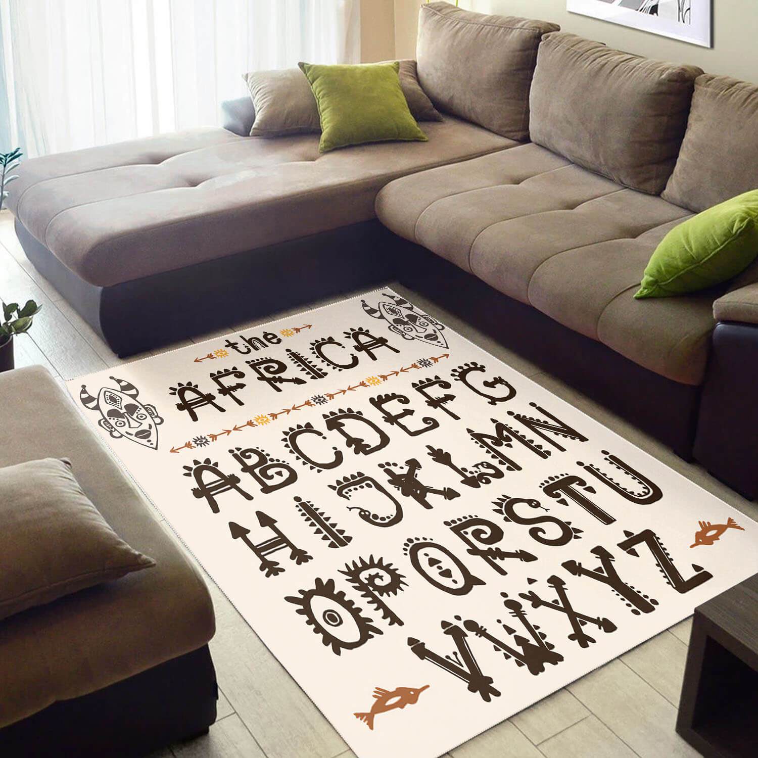 Nice African Unique Inspired Ethnic Seamless Pattern Themed Style Rectangle Rug