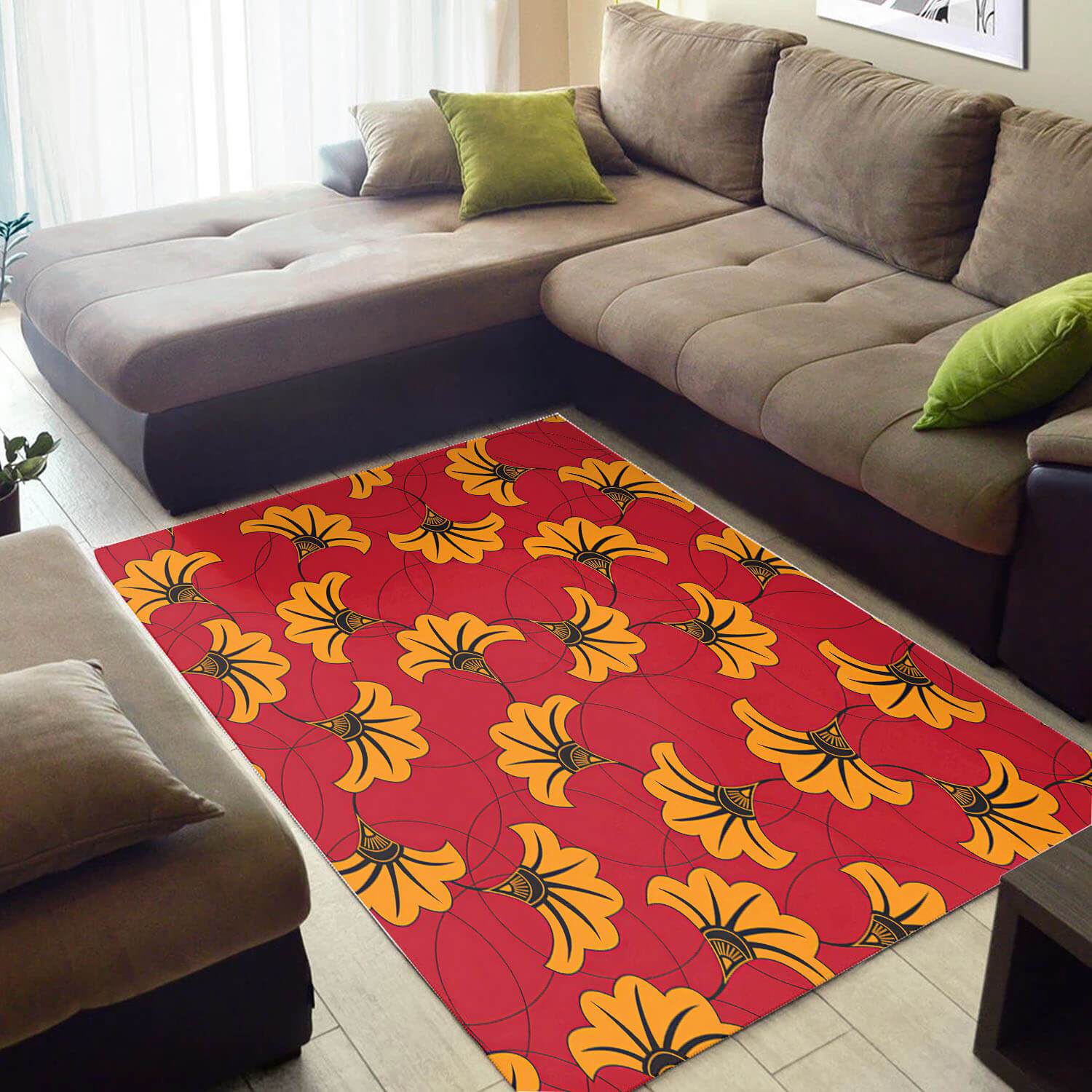 Nice African Vintage Afrocentric Ethnic Seamless Pattern Themed Living Room Rectangle Rug
