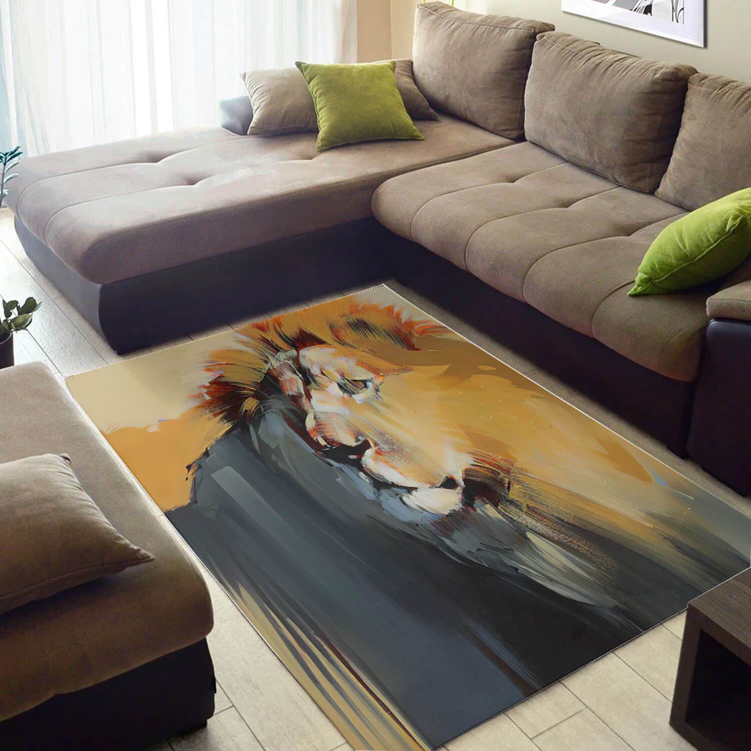 Nice African Vintage Style Animals Large Inspired Living Room Rectangle Rug