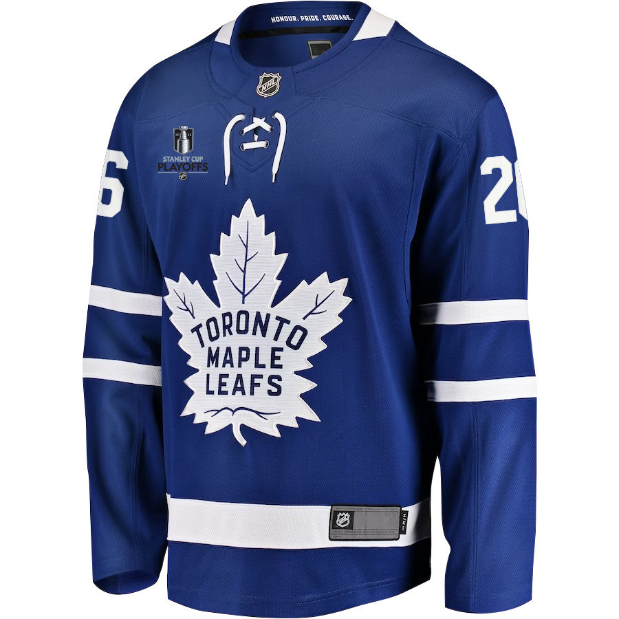 Nicholas Abruzzese 26 Toronto Maple Leafs Stanley Cup 2023 Playoffs Patch Home Breakaway Men Stitched Jersey – Blue