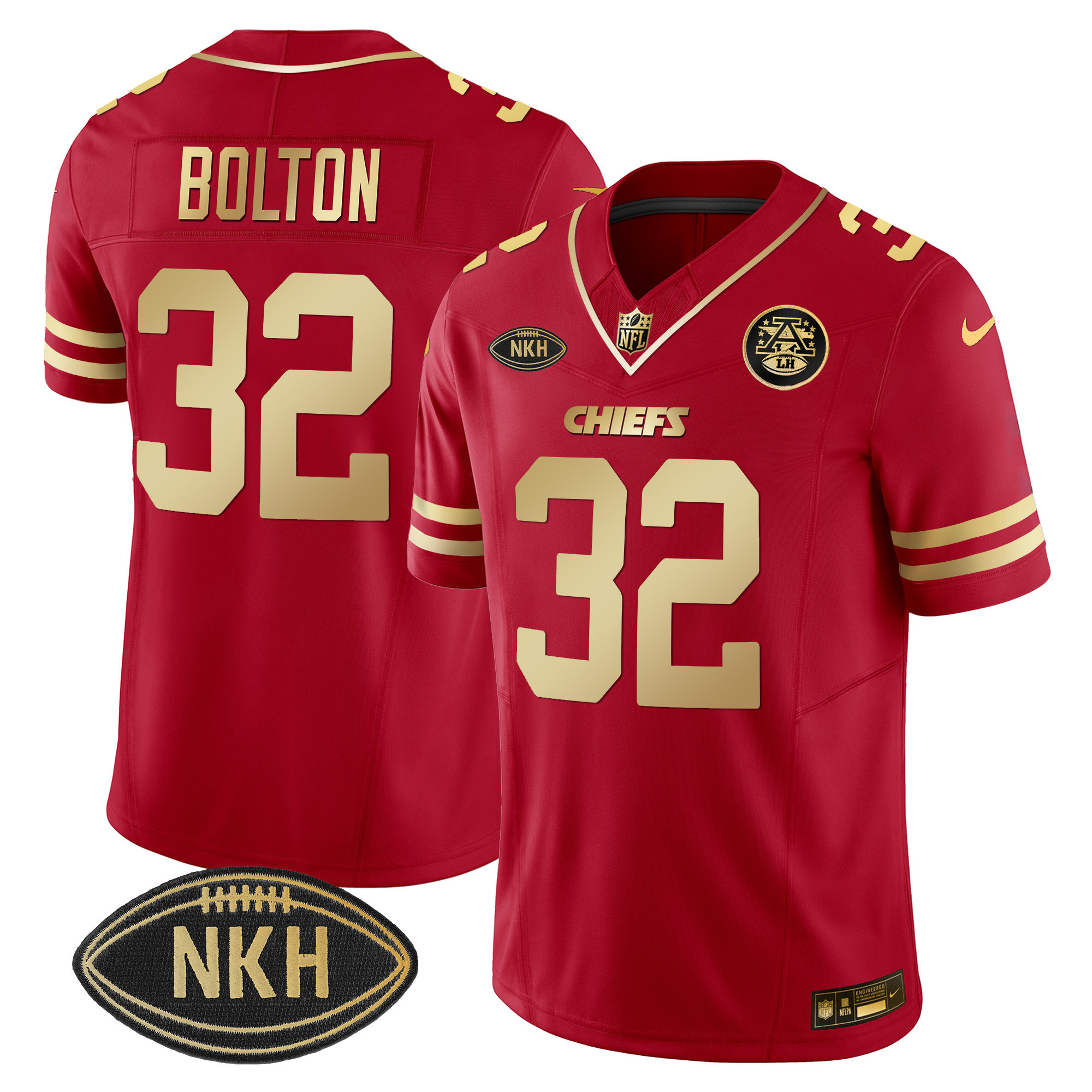 Nick Bolton Kansas City Chiefs NKH Patch Red Gold 2023 Vapor Limited Jersey - All Stitched 