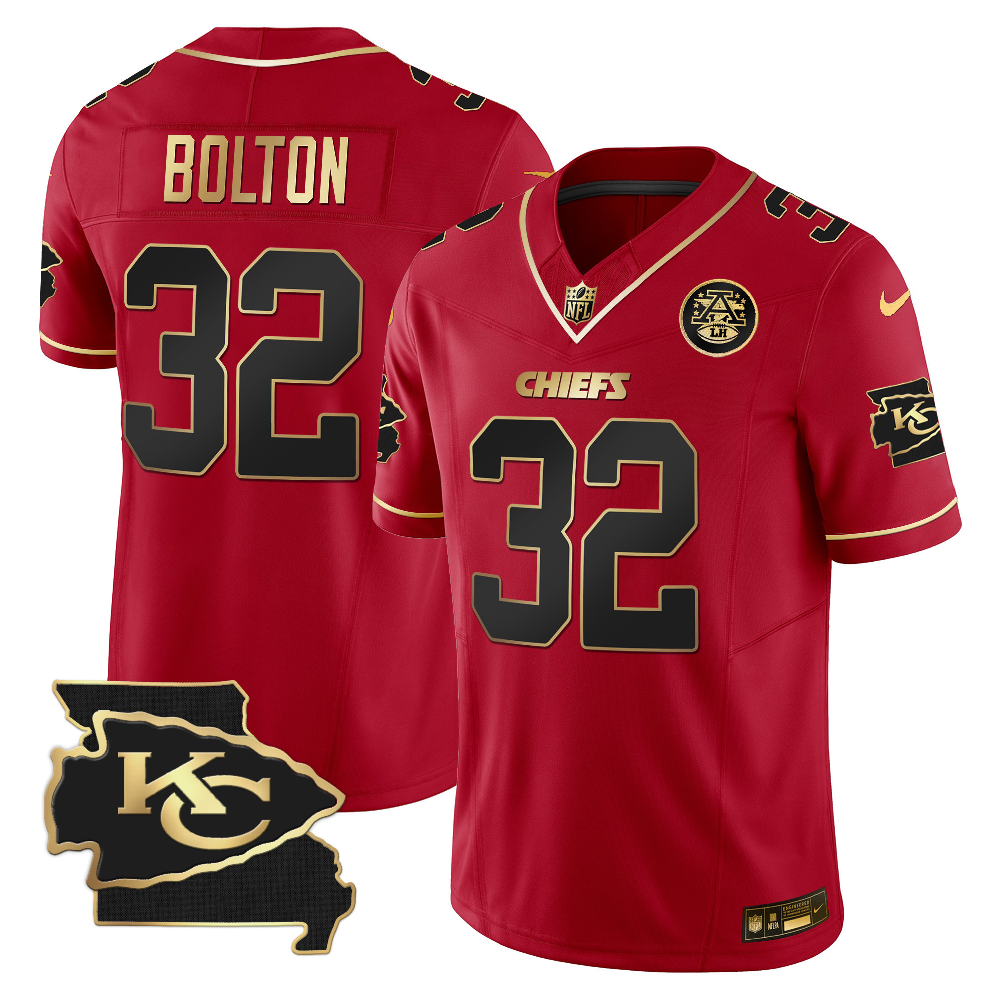 Nick Bolton Men's Kansas City Chiefs Missouri Patch Vapor Limited Red Special Jersey - All Stitched 
