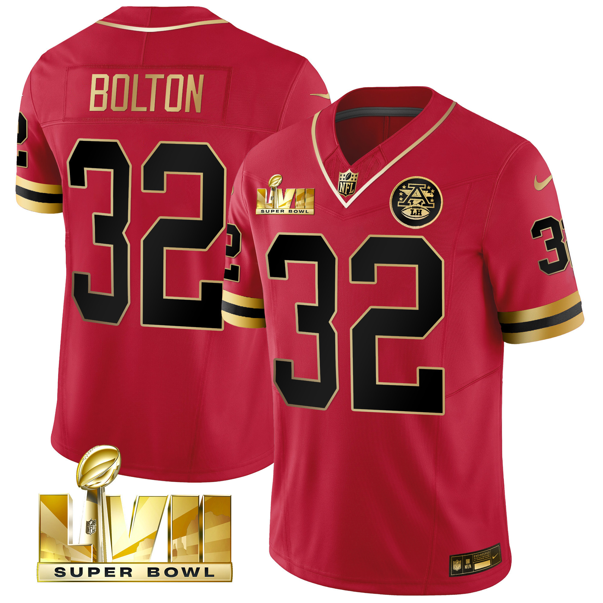Nick Bolton Men's Kansas City Chiefs Throwback Limited Vapor Black Red Jersey - All Stitched 