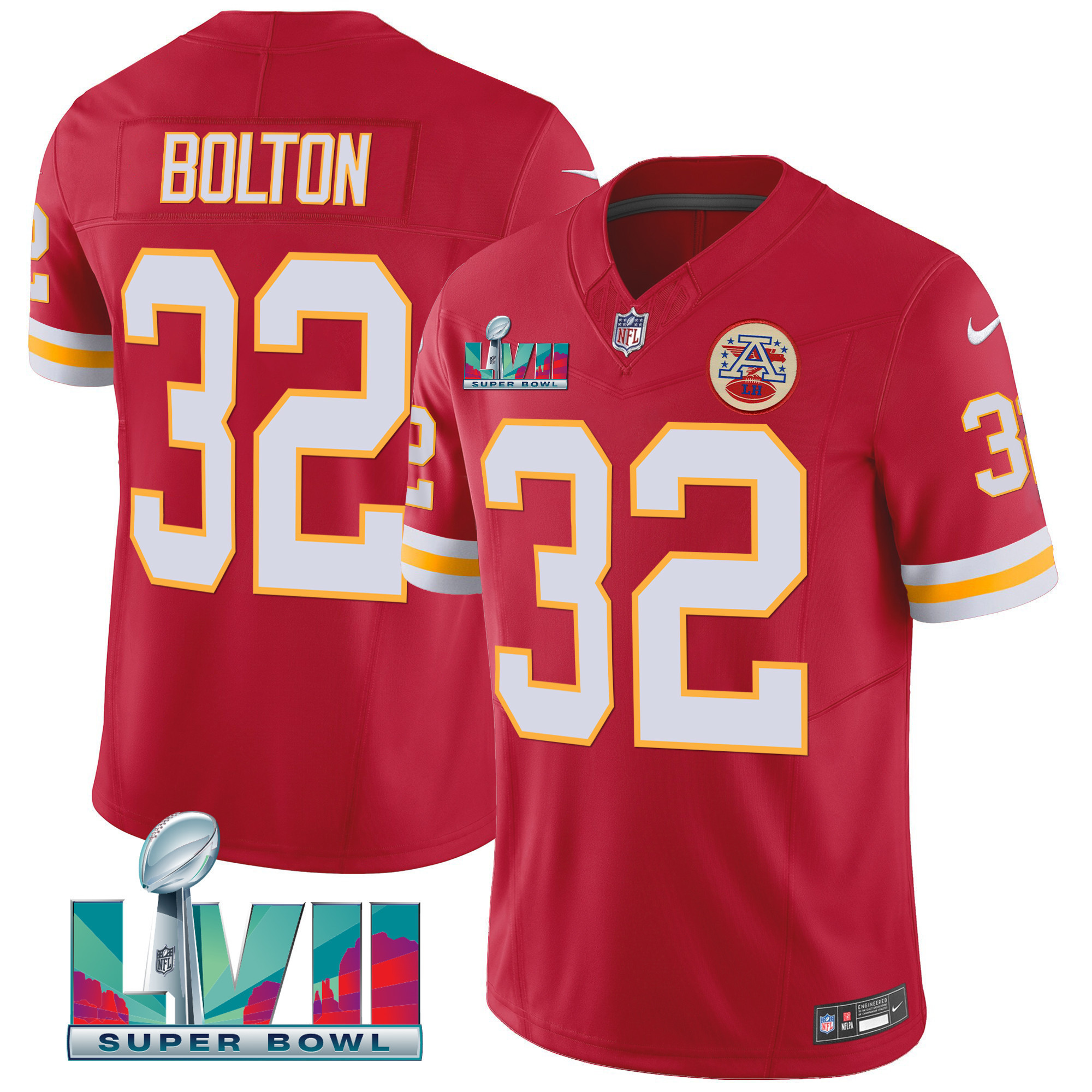 Nick Bolton Men's Kansas City Chiefs Throwback Limited Vapor Red Jersey - All Stitched 