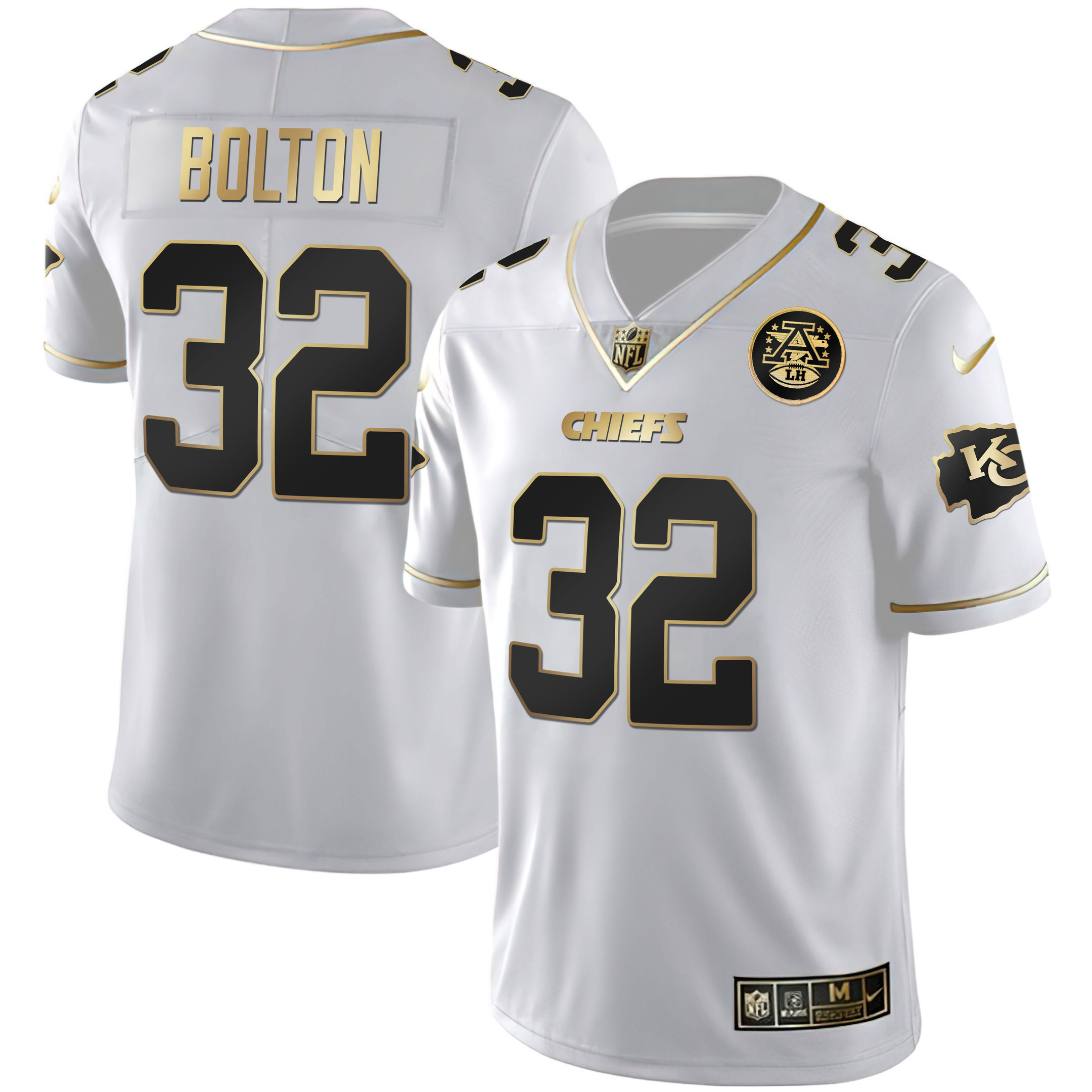 Nick Bolton Men's Kansas City Chiefs White Gold & Black Gold White Gold Jersey - All Stitched 