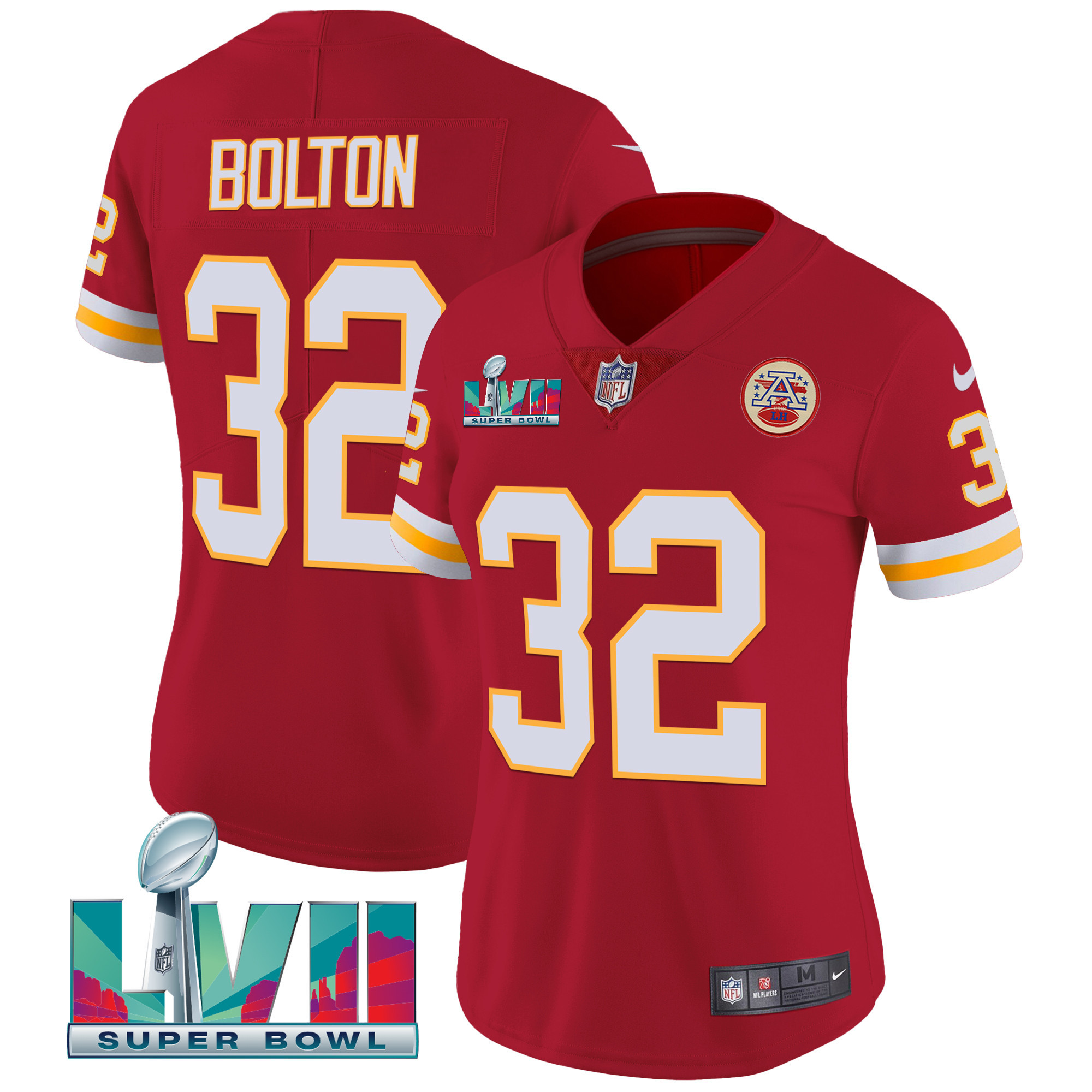 Nick Bolton Women's Kansas City Chiefs Throwback Limited Vapor Red Jersey - All Stitched 