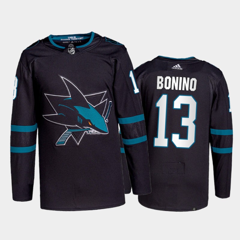 Nick Bonino San Jose Sharks Pro Jersey 2021-22 Black #13 Alternate Uniform