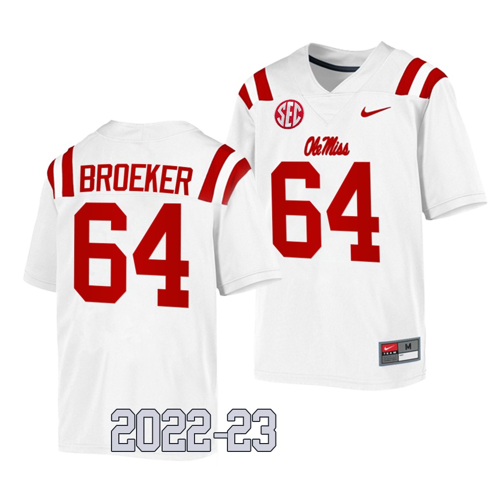 Nick Broeker Ole Miss Rebels College White Men Game 64 Jersey 2022-23