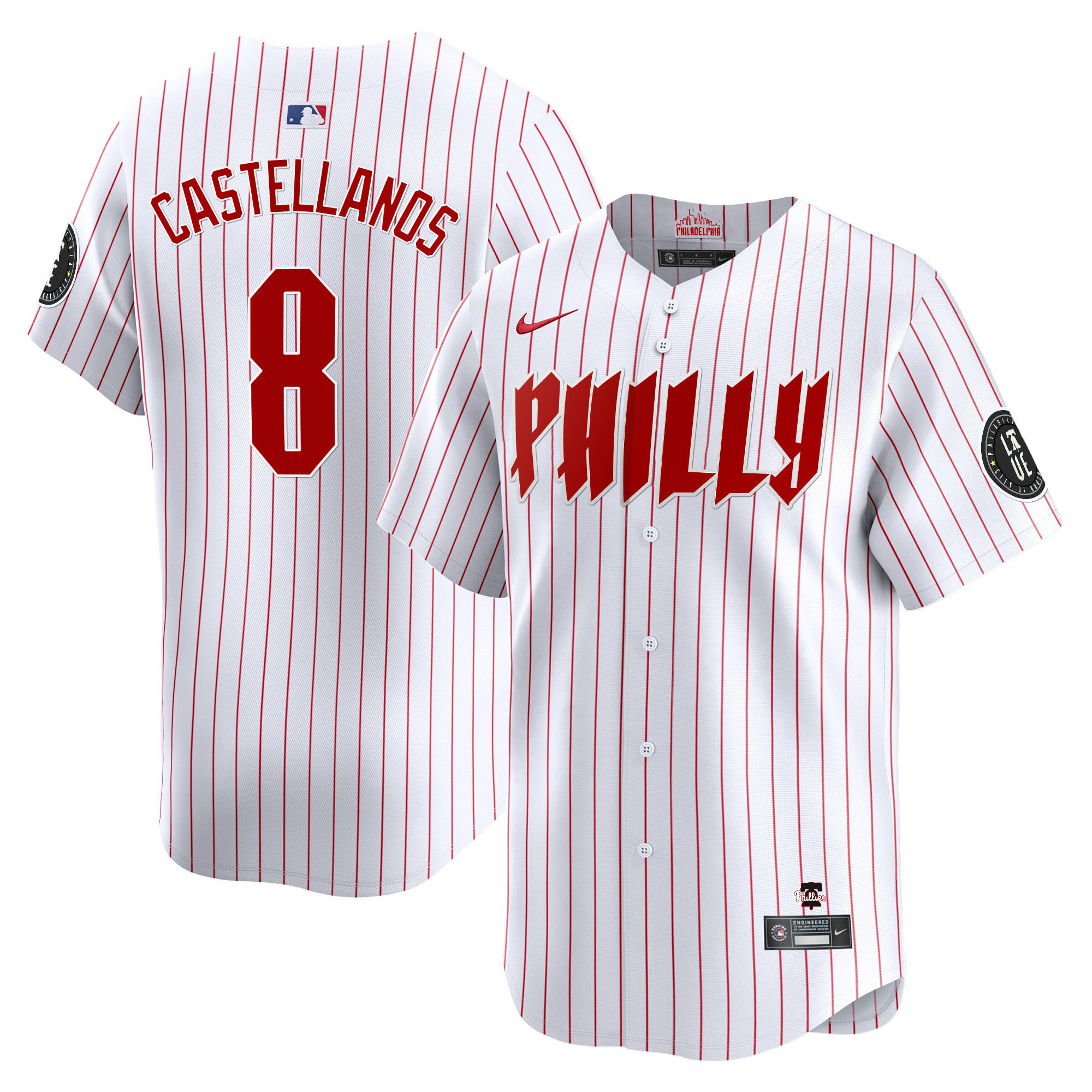 Nick Castellanos Men's Philadelphia Phillies 2024 City Connect Vapor Premier Limited White Jersey - All Stitched