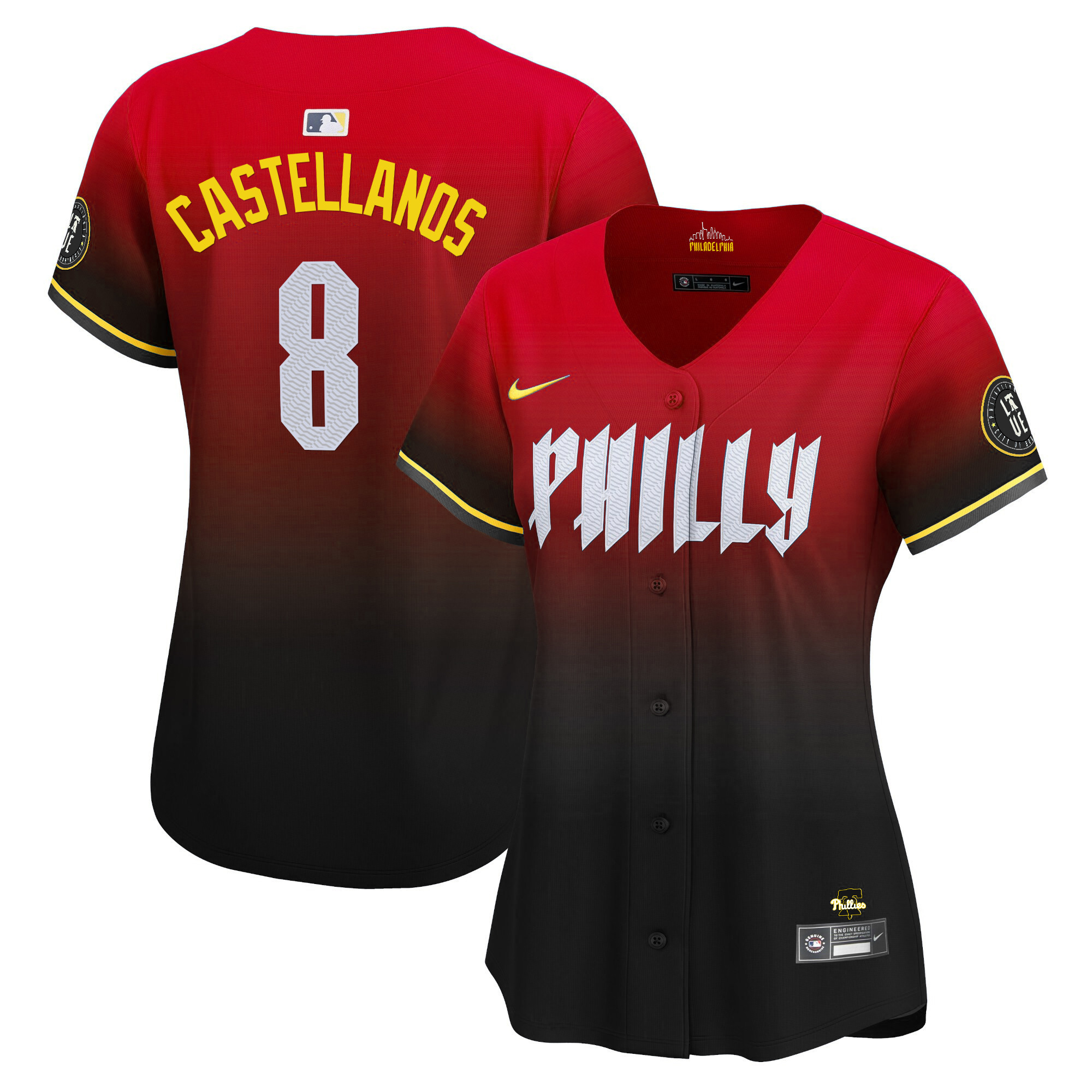 Nick Castellanos Women's Philadelphia Phillies 2024 City Connect Vapor Premier Limited Red Jersey - All Stitched
