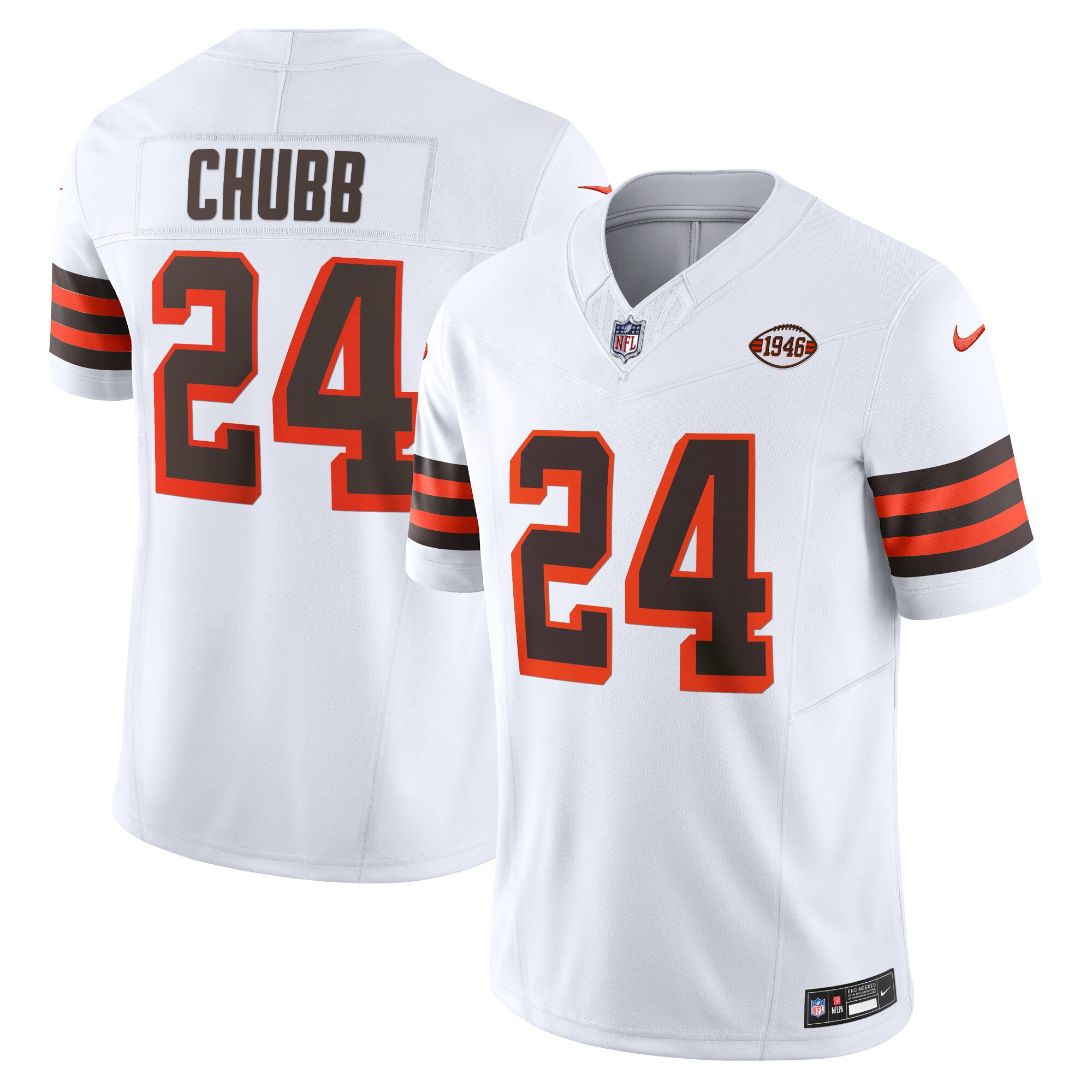 Nick Chubb Cleveland Browns Vapor F.U.S.E. Limited White Limited Jersey - All Stitched