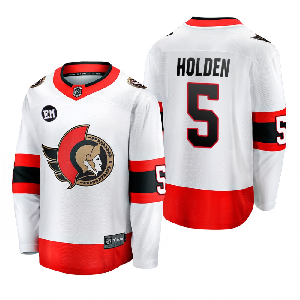 Nick Holden #5 Ottawa Senators Mr. Melnyk Patch 2022-23 White Away Jersey