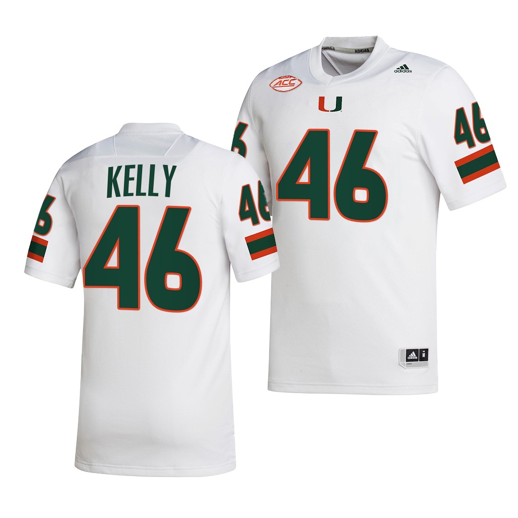 Nick Kelly Miami Hurricanes #46 White Jersey 2022-23 College Men's NIL Uniform