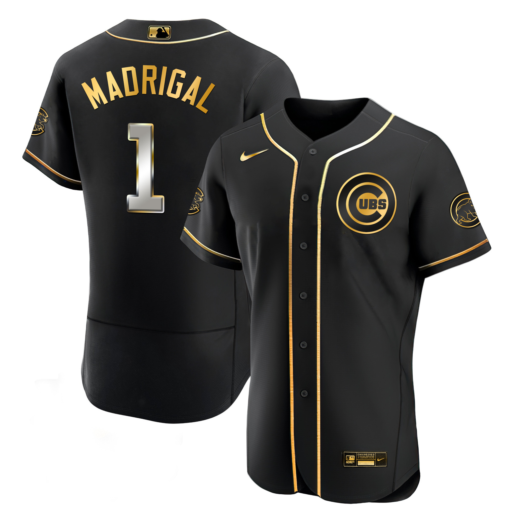 Nick Madrigal Men's Chicago Cubs Black Limited & Gold Flex Black Limited Jersey - All Stitched