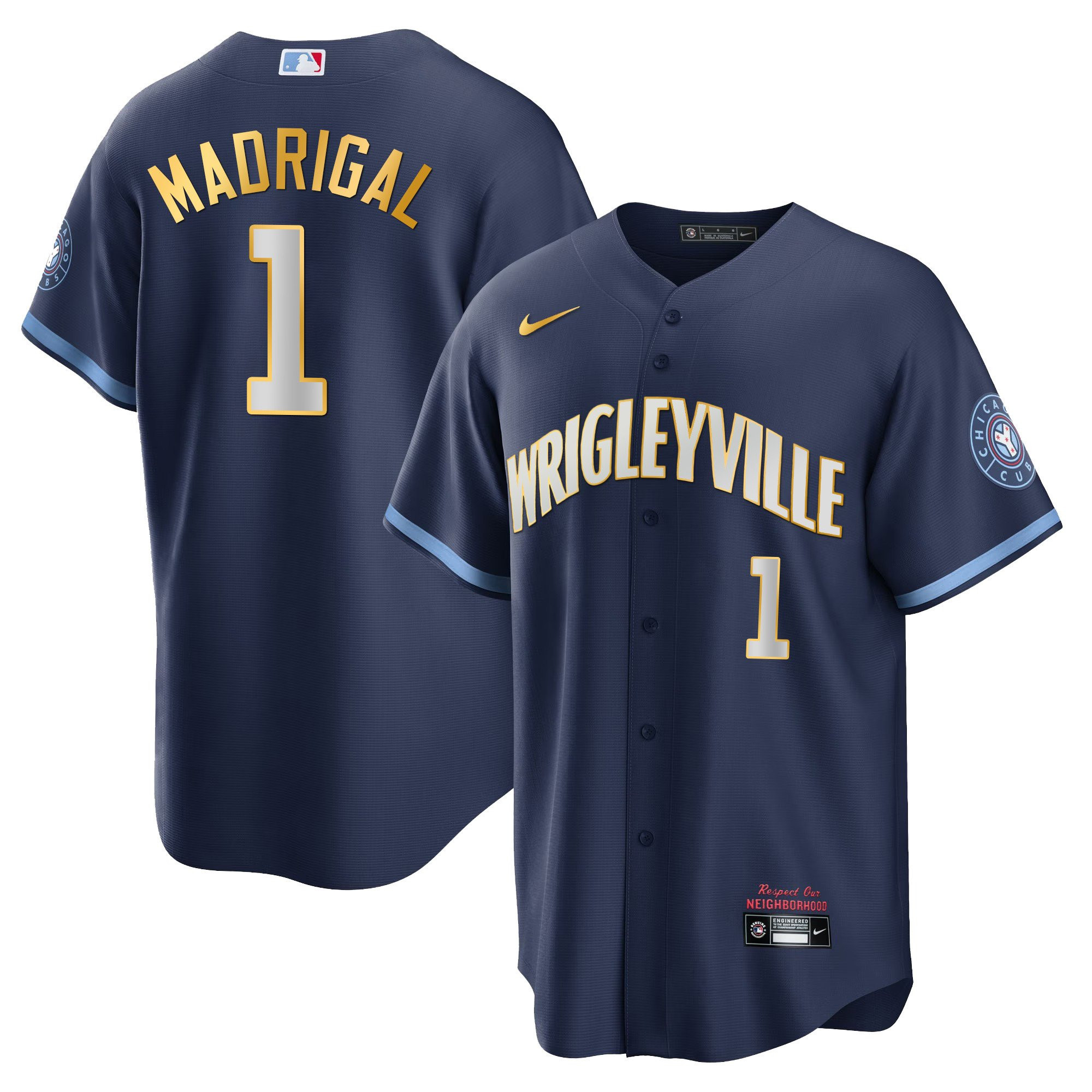 Nick Madrigal Men's Chicago Cubs City Connect Gold Cool Gold Trim Jersey - All Stitched