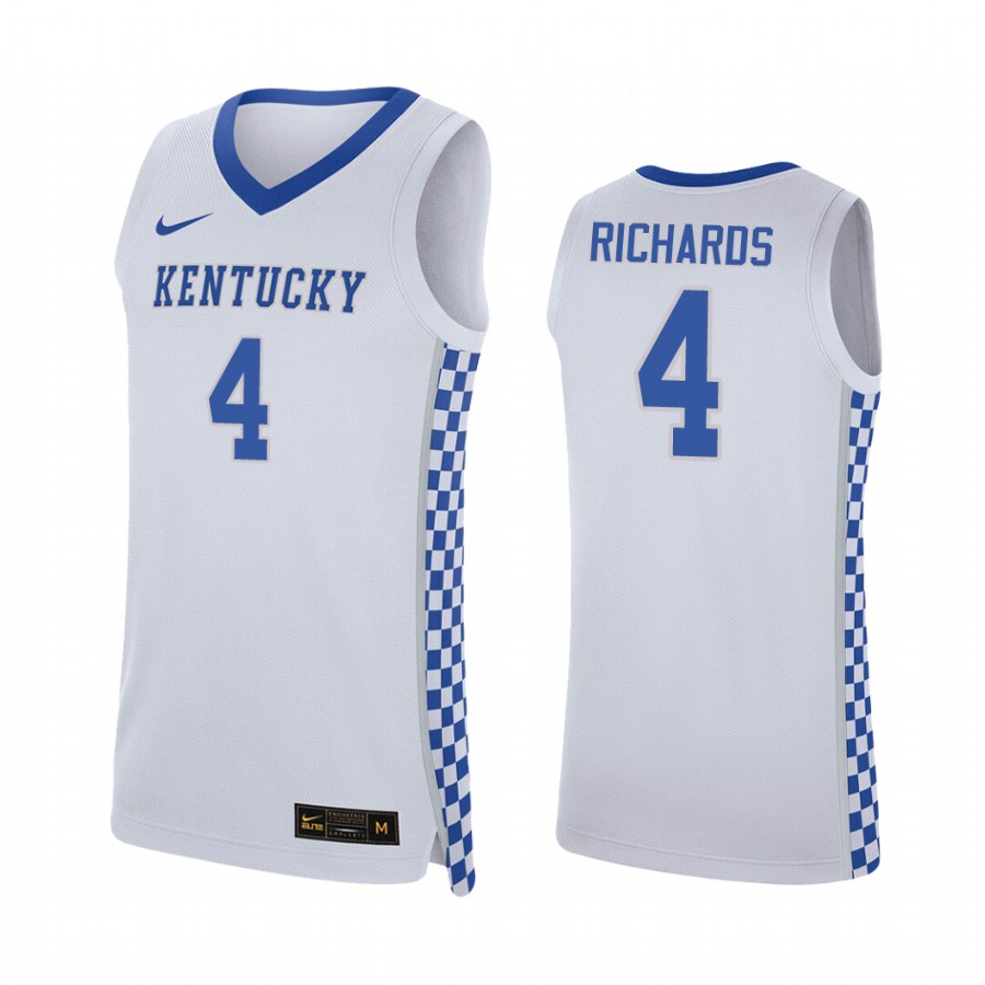 Nick Richards Kentucky Wildcats #4 College Jersey - White