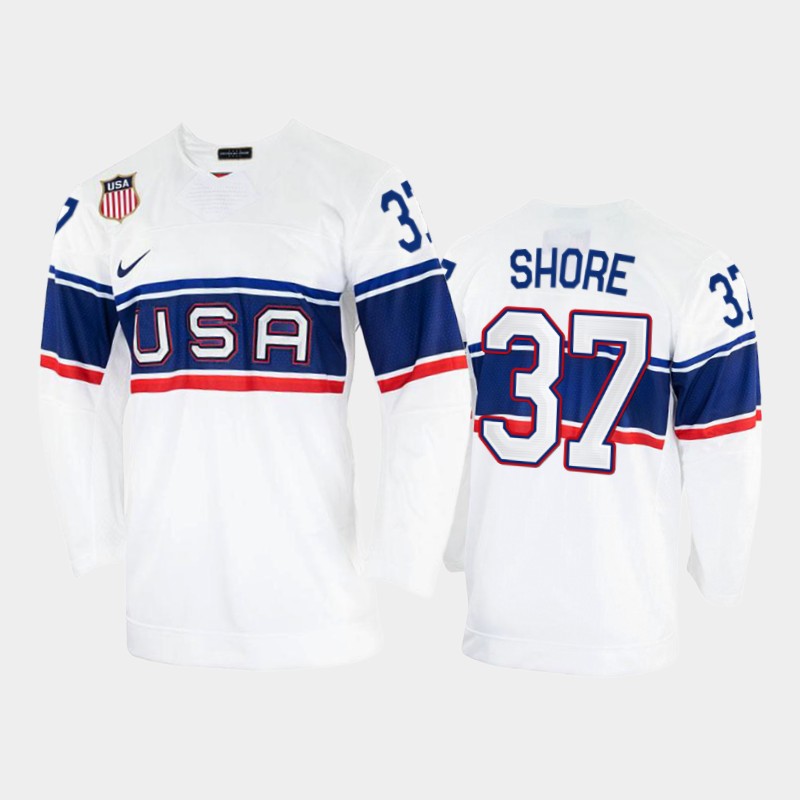 Nick Shore USA White Jersey 2022 Winter Olympics