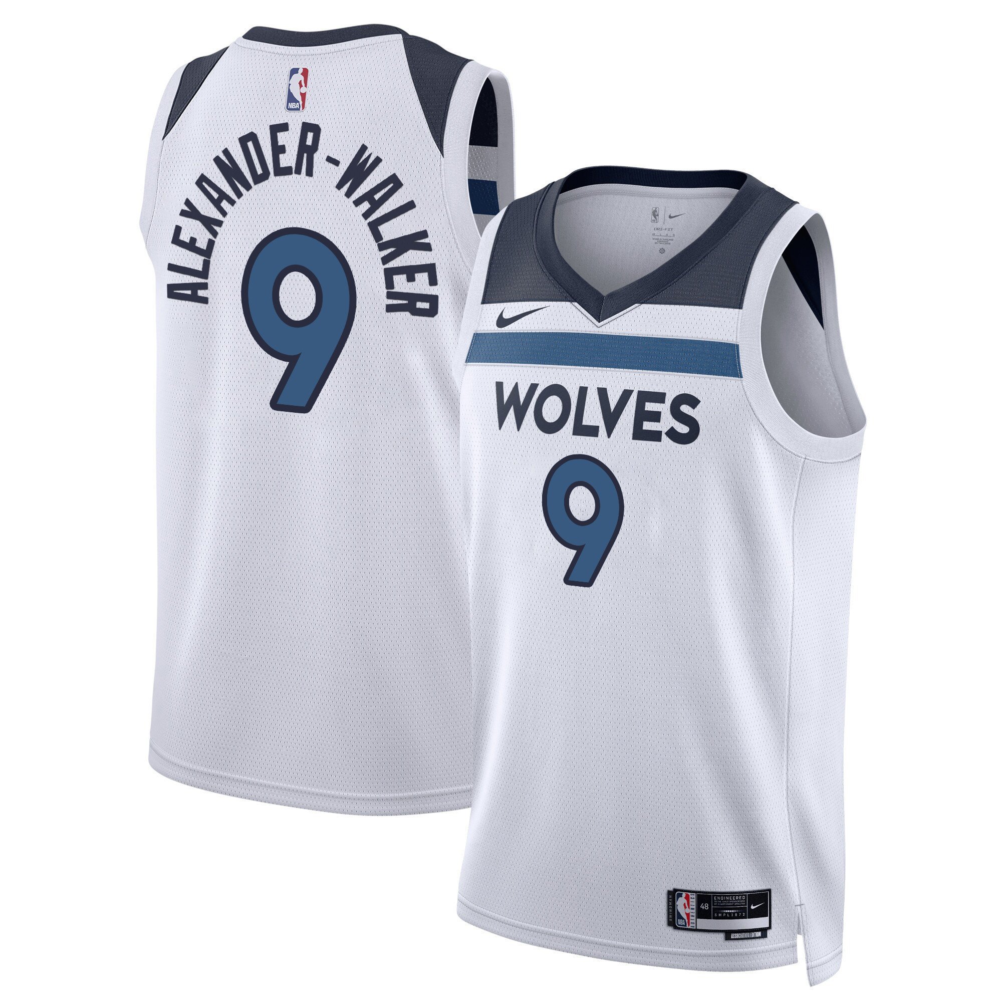 Nickeil Alexander-Walker Men's Minnesota Timberwolves Swingman Association Jersey - All Stitched